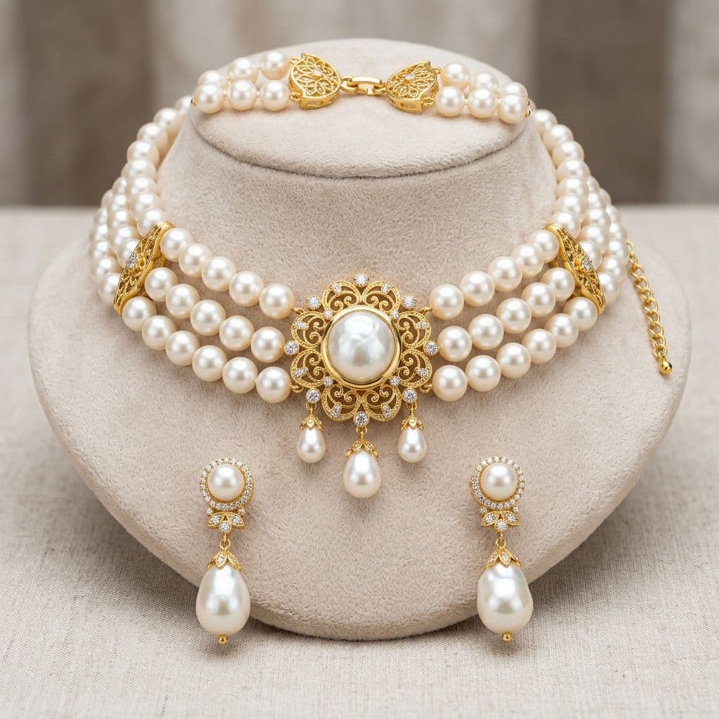 Regal Pearl Choker Set