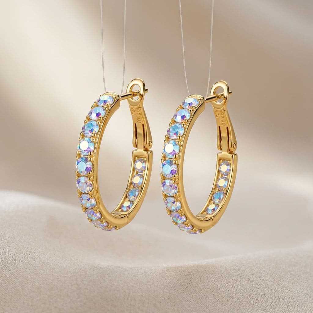 Aurora Crystal Hoop Earrings
